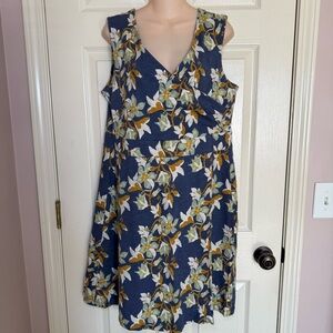 Patagonia Porch Song Womens Dress X-Large Floral Pullover Stretch Organic Cotton